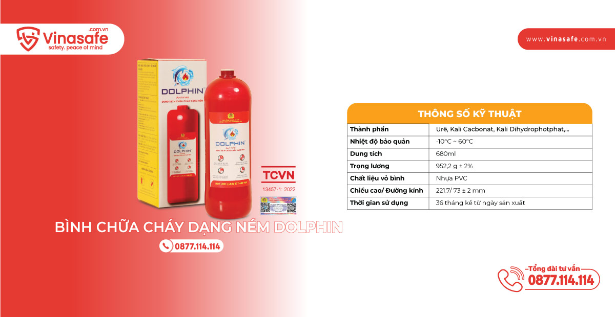 Thông số kỹ thuật Bình Chữa Cháy Dạng Ném Dolphin DPA-N01