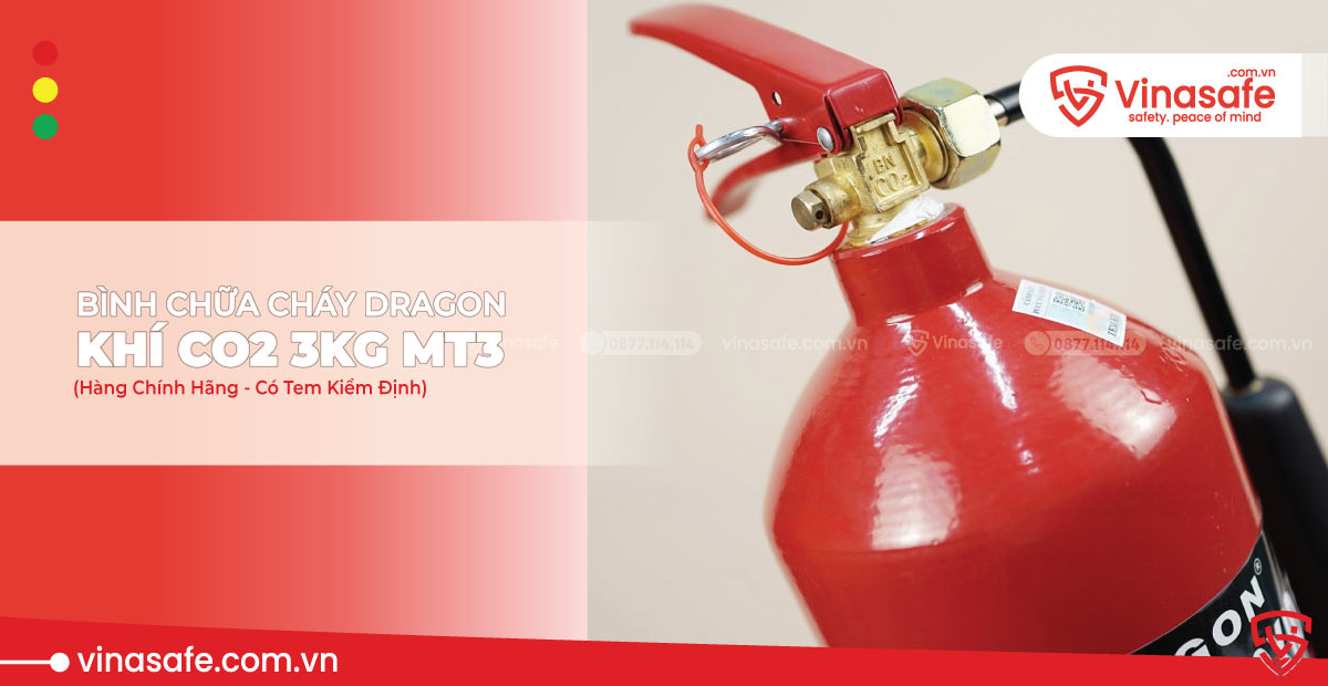 Bình chữa cháy CO2 3kg Dragon có kiểm định