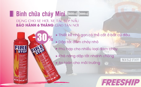 Bình chữa cháy mini dùng cho xe hơi, xe ô tô, bếp nấu