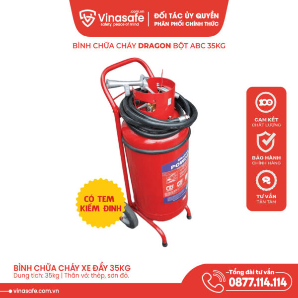 Bình chữa cháy Bột ABC 35kg Dragon có Tem kiểm định