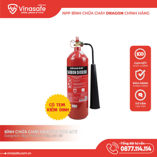 Bình chữa cháy Dragon CO2 3kg có kiểm định