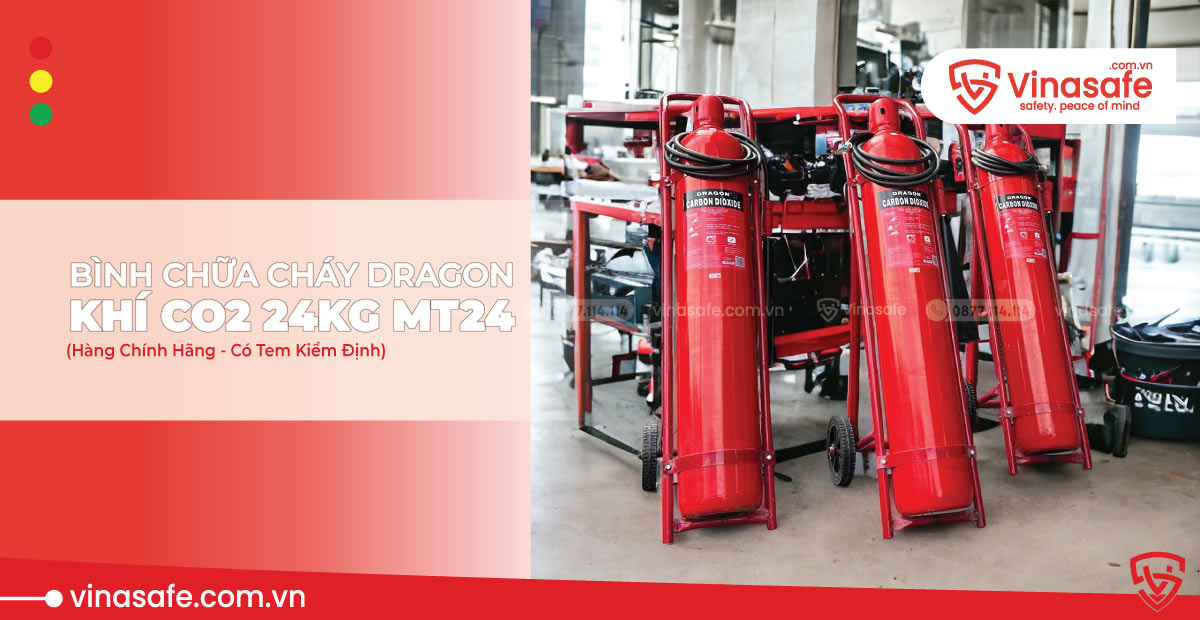 bình chữa cháy xe đẩy Dragon MT24 CO2 24kg