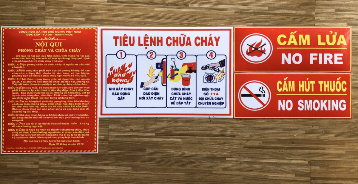 bảng tiêu lệnh PCCC
