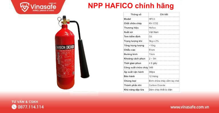 Bình chữa cháy Hafico HFC3 3kg