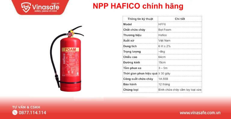 Bình chữa cháy Hafico HFF6 Foam 6 lít