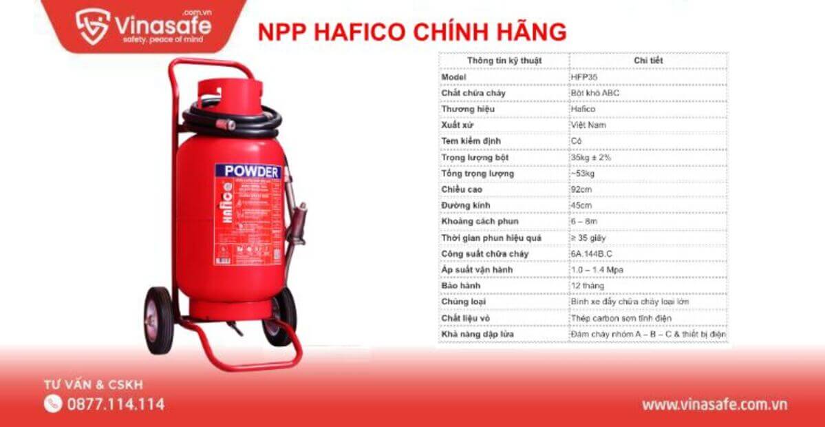 Bình chữa cháy bột ABC Hafico HFP35 35kg