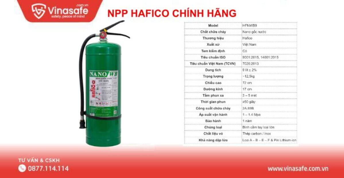 Bình chữa cháy gốc nước Hafico HFNWB9 9 lít