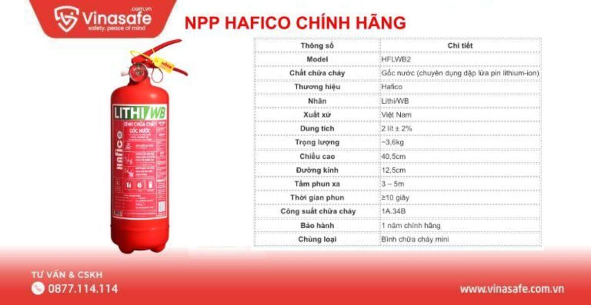 Bình chữa cháy gốc nước Hafico Lithi/WB HFLWB2 2 lít