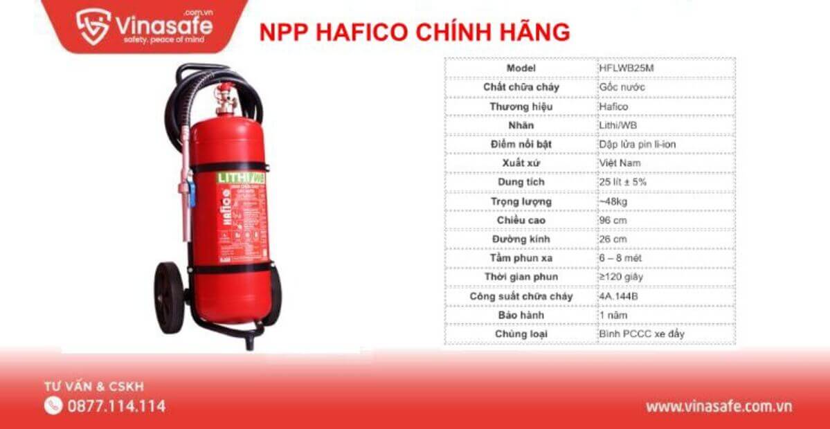 Bình chữa cháy gốc nước Hafico Lithi/WB HFLWB25M