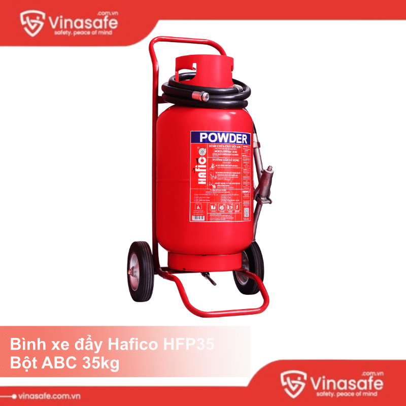Bình chữa cháy xe đẩy Hafico HFP35 35kg bột ABC