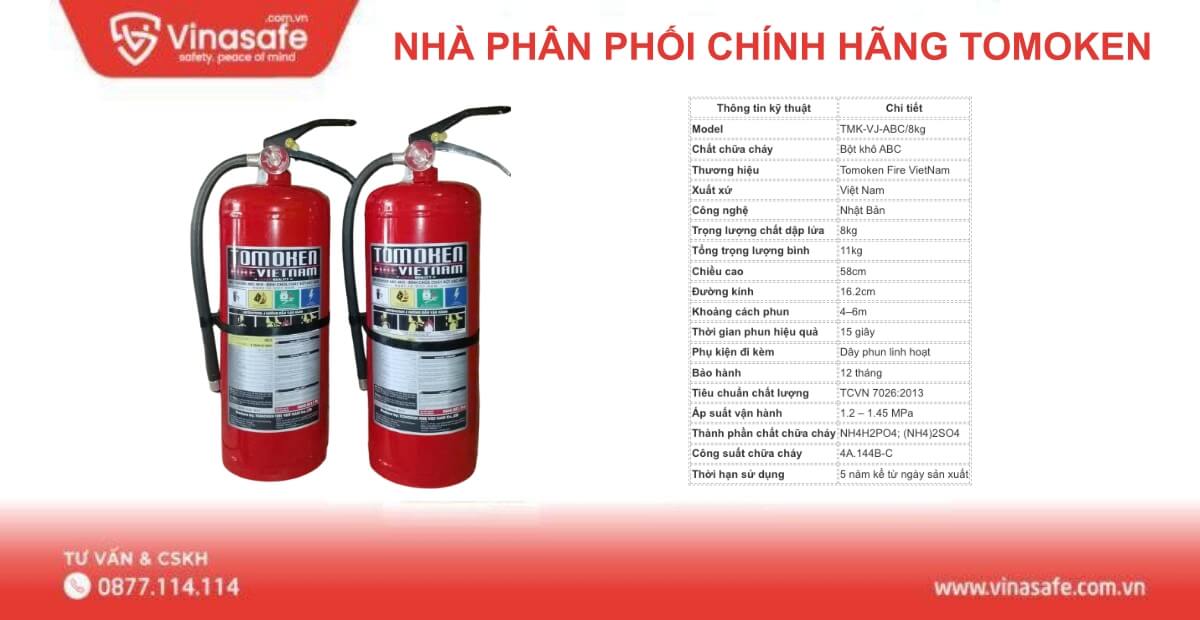 Bình cứu hỏa Tomoken TMK-VJ-ABC/8kg bột ABC